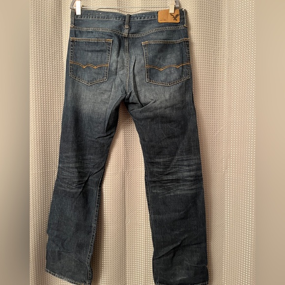 Men's American Eagle Relaxed Straight Leg Distressed Jeans SZ 33/34 - Picture 2 of 4